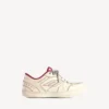 Women’s hamptons medium worn-out sneaker in off white/red