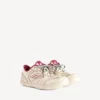 Women’s hamptons medium worn-out sneaker in off white/red