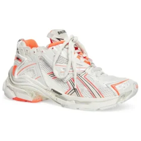 Runner Sneakers “White Fluo Orange Mesh and Nylon” 677403W3RBM9770